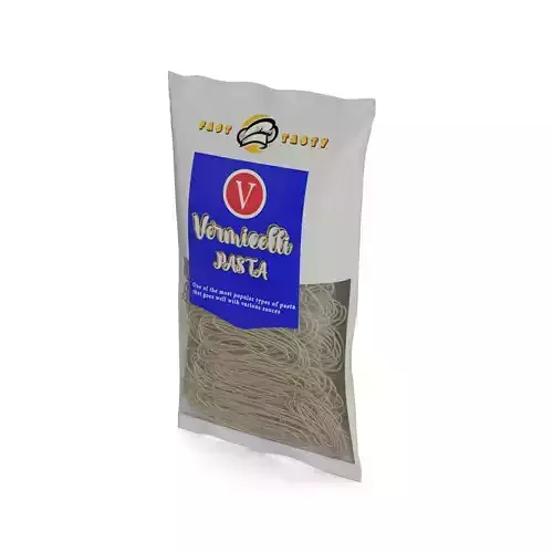 Penne fusilli macaroni vermicelli shells and shapes Vermicell... 3D model