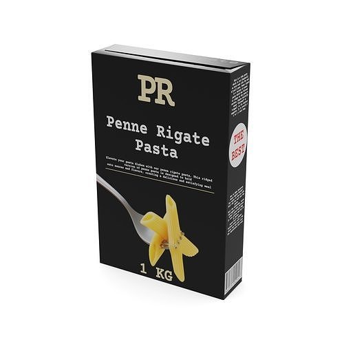 Penne fusilli macaroni vermicelli shells and shapes Penne Rig... Low-poly 3D model