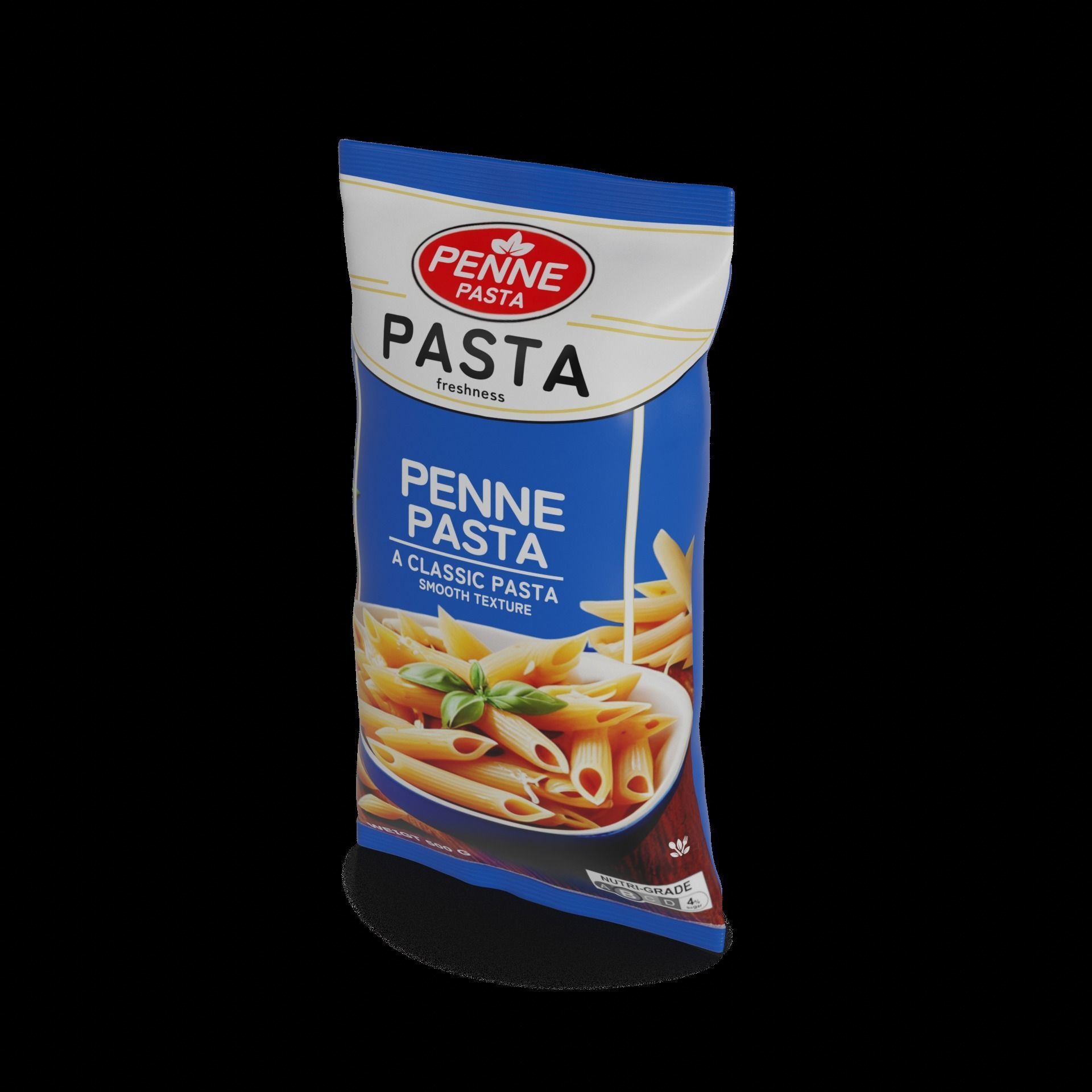 Penne fusilli macaroni vermicelli shells and shapes Penne Pasta Low-poly 3D model_1