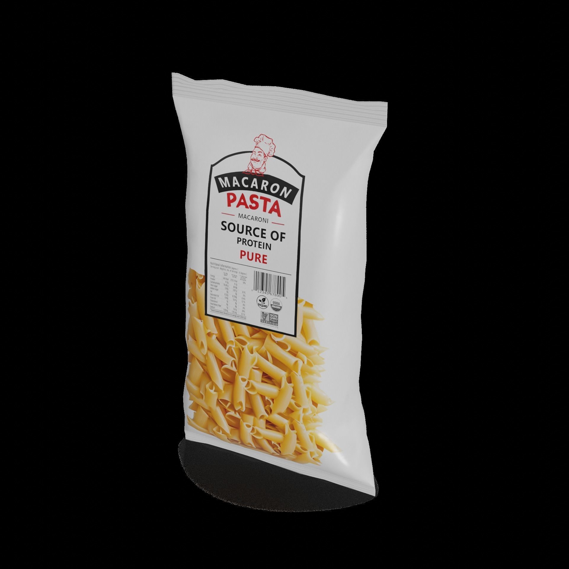 Penne fusilli macaroni vermicelli shells and shapes Macaroni ... Low-poly 3D model_1