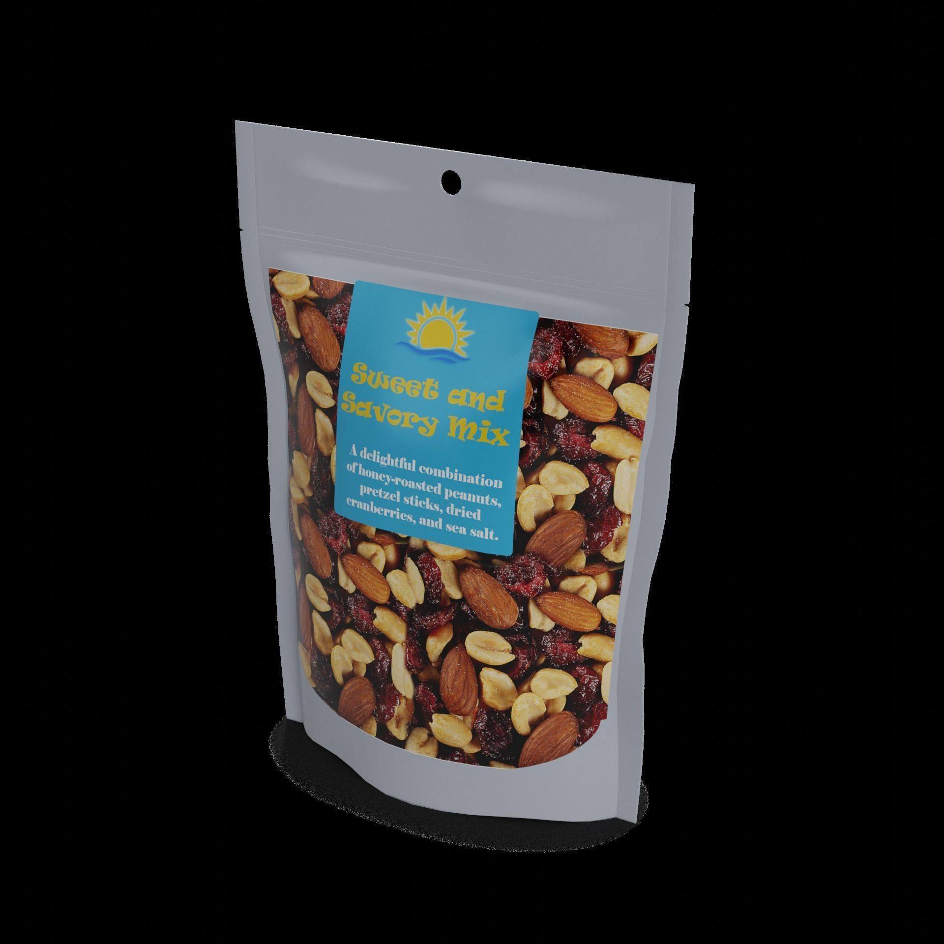 Mixtures of nuts dried fruits and berries Sweet and Savory Mix Low-poly 3D model_1