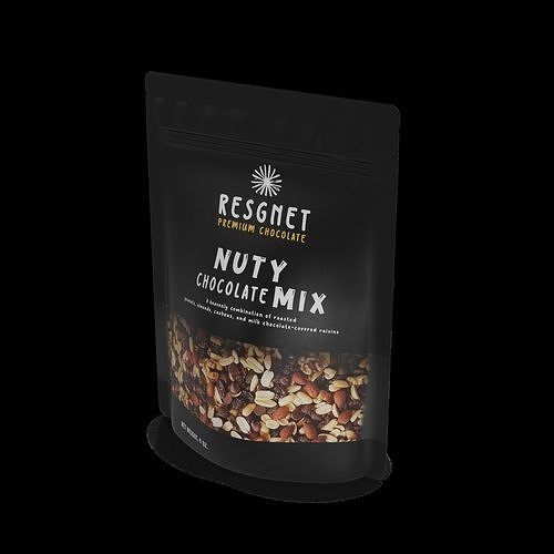 Mixtures of nuts dried fruits and berries Nutty Chocolate Mix 3D model 2