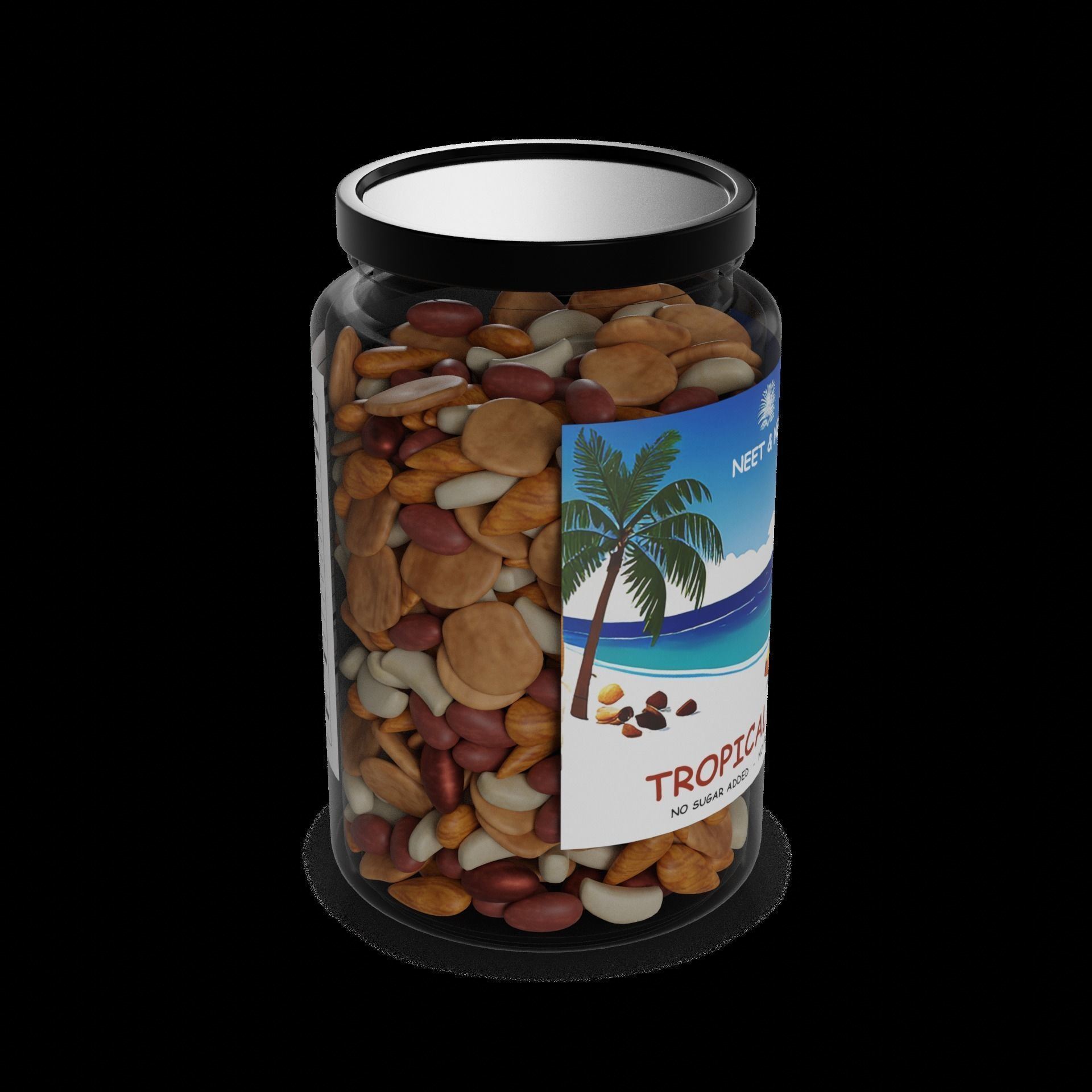 Mixtures of nuts dried fruits and berries Tropical Trail Mix 3D model_1