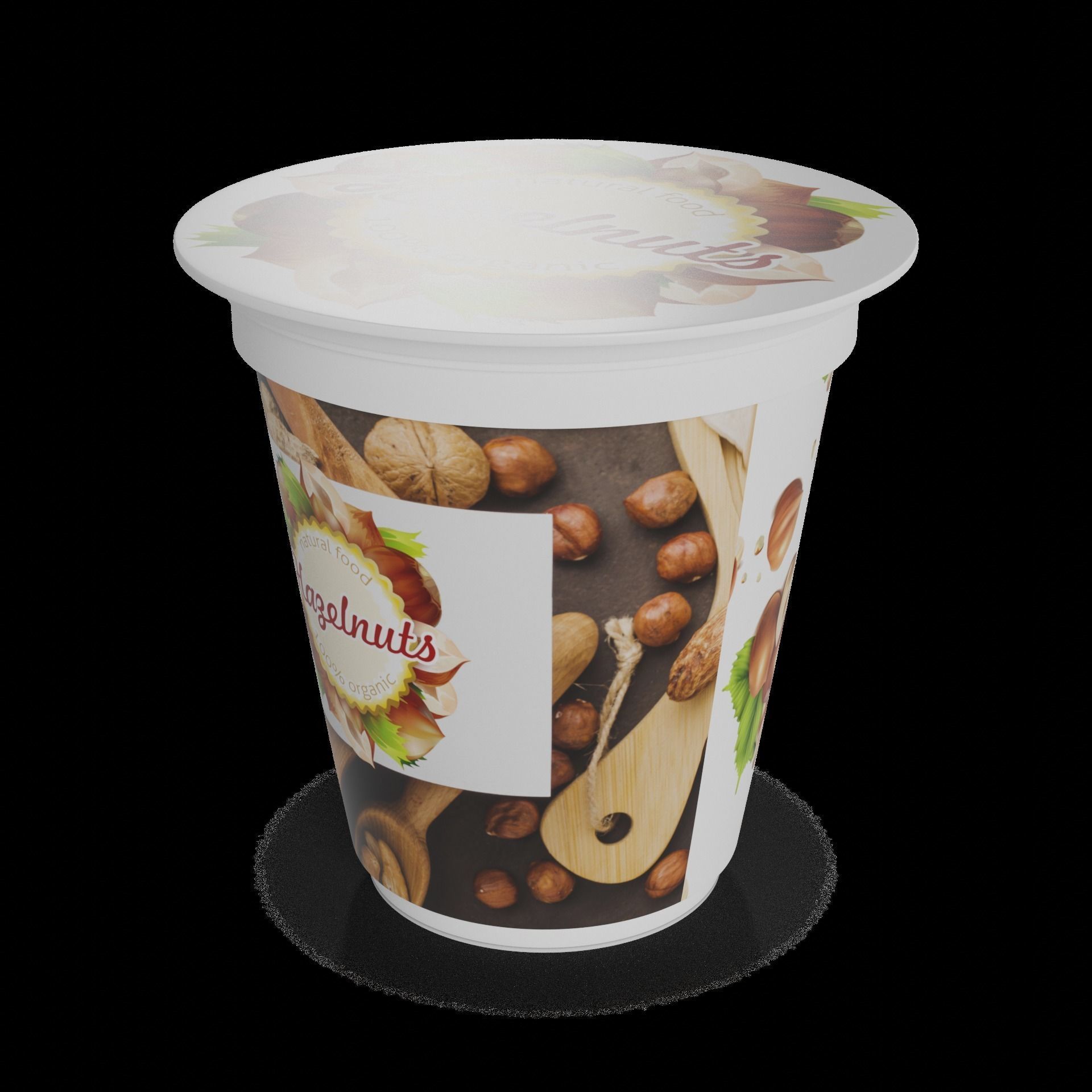 Hazelnuts and walnuts Hazelnut Yogurt 3D model_1