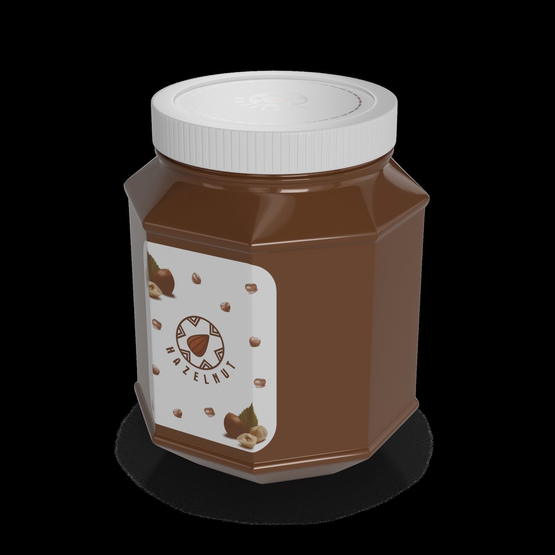 Hazelnuts and walnuts Hazelnut Spread Low-poly 3D model_1