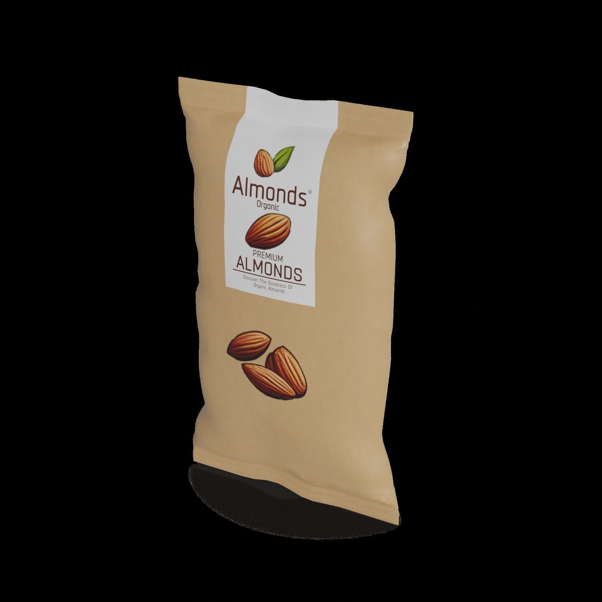 Almonds Almonds Low-poly 3D model_1