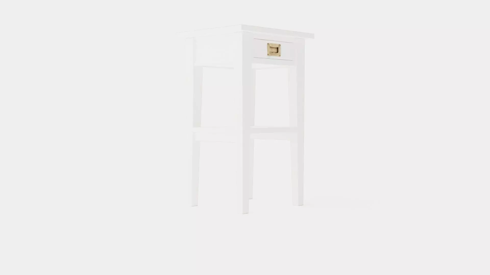 Sleepville side table white Low-poly 3D model_0