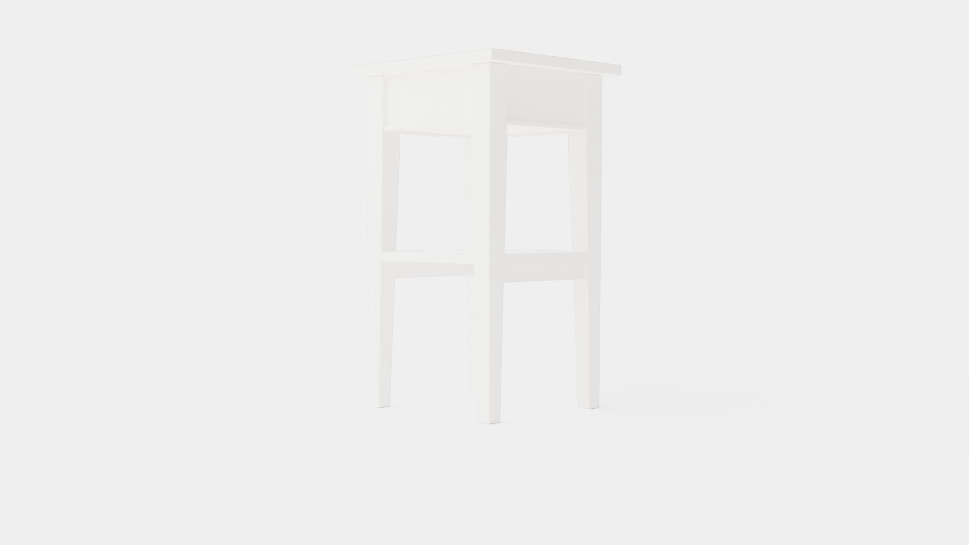 Sleepville side table white Low-poly 3D model_3