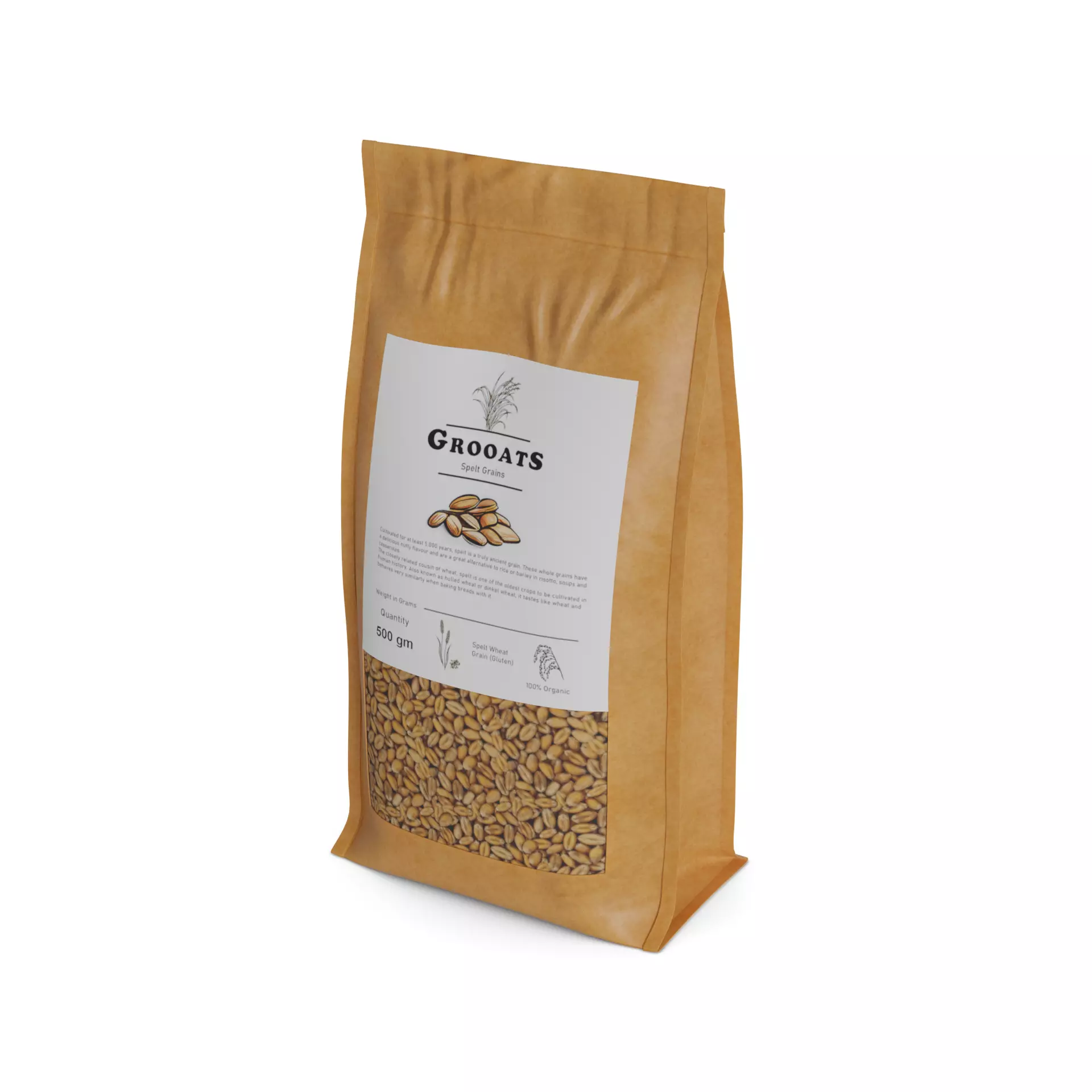 Other groats Spelt Groats Low-poly 3D model_0