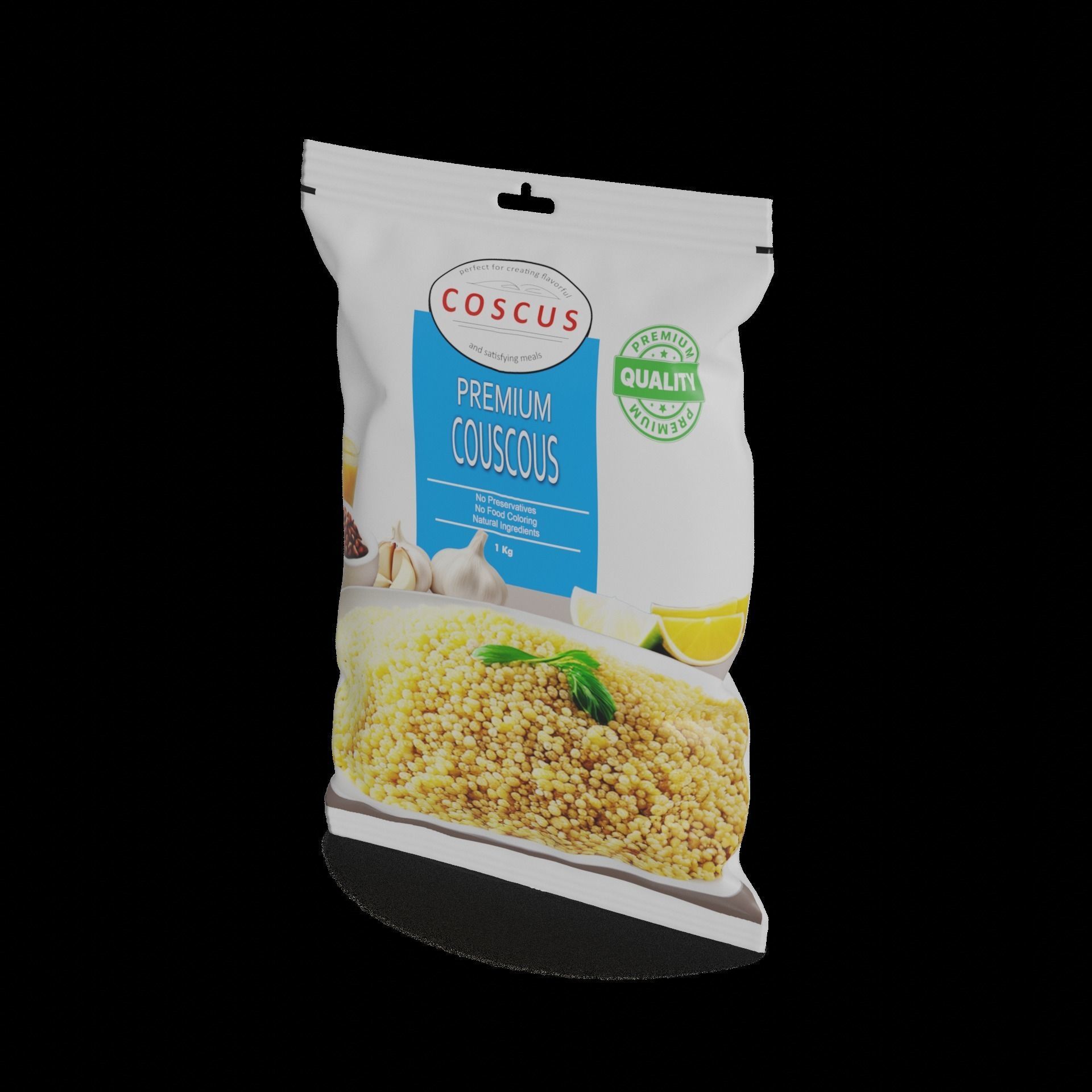 Couscous and bulgur grits Couscous 3D model_1