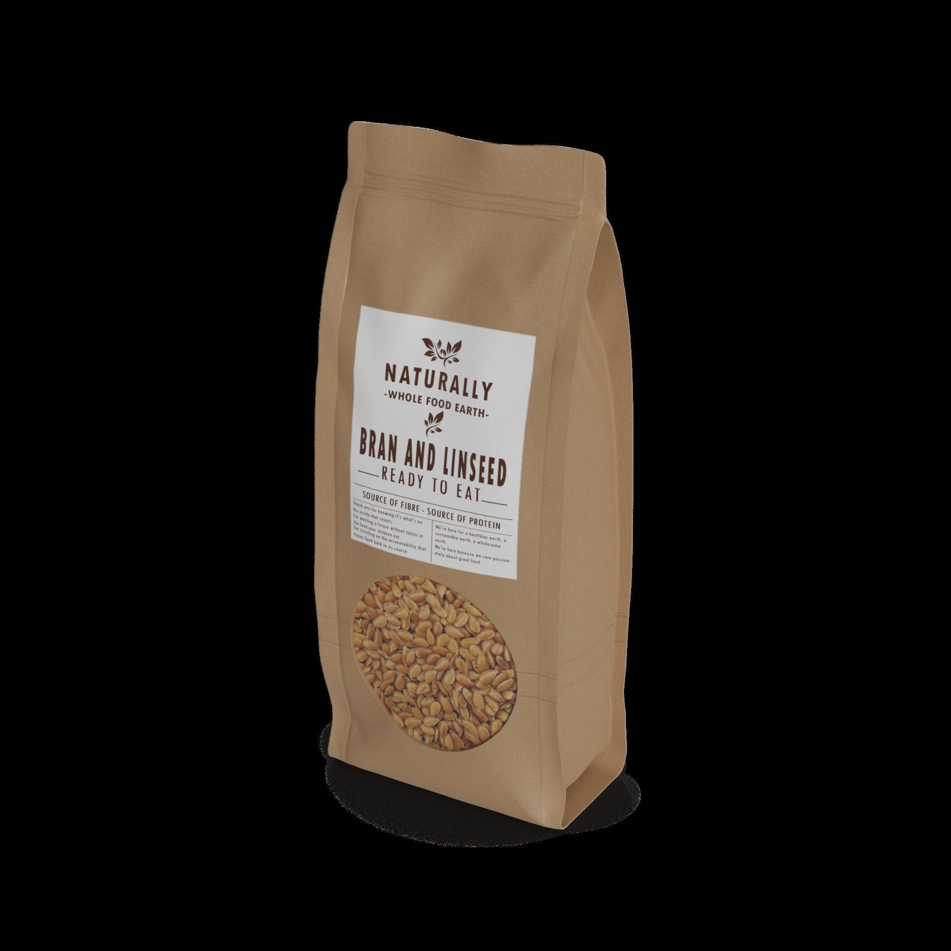 Bran and linseed Bran and Linseed Low-poly 3D model_1