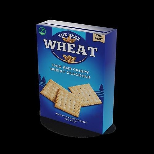 Wheat and semolina Wheat Crackers Low-poly 3D model 2