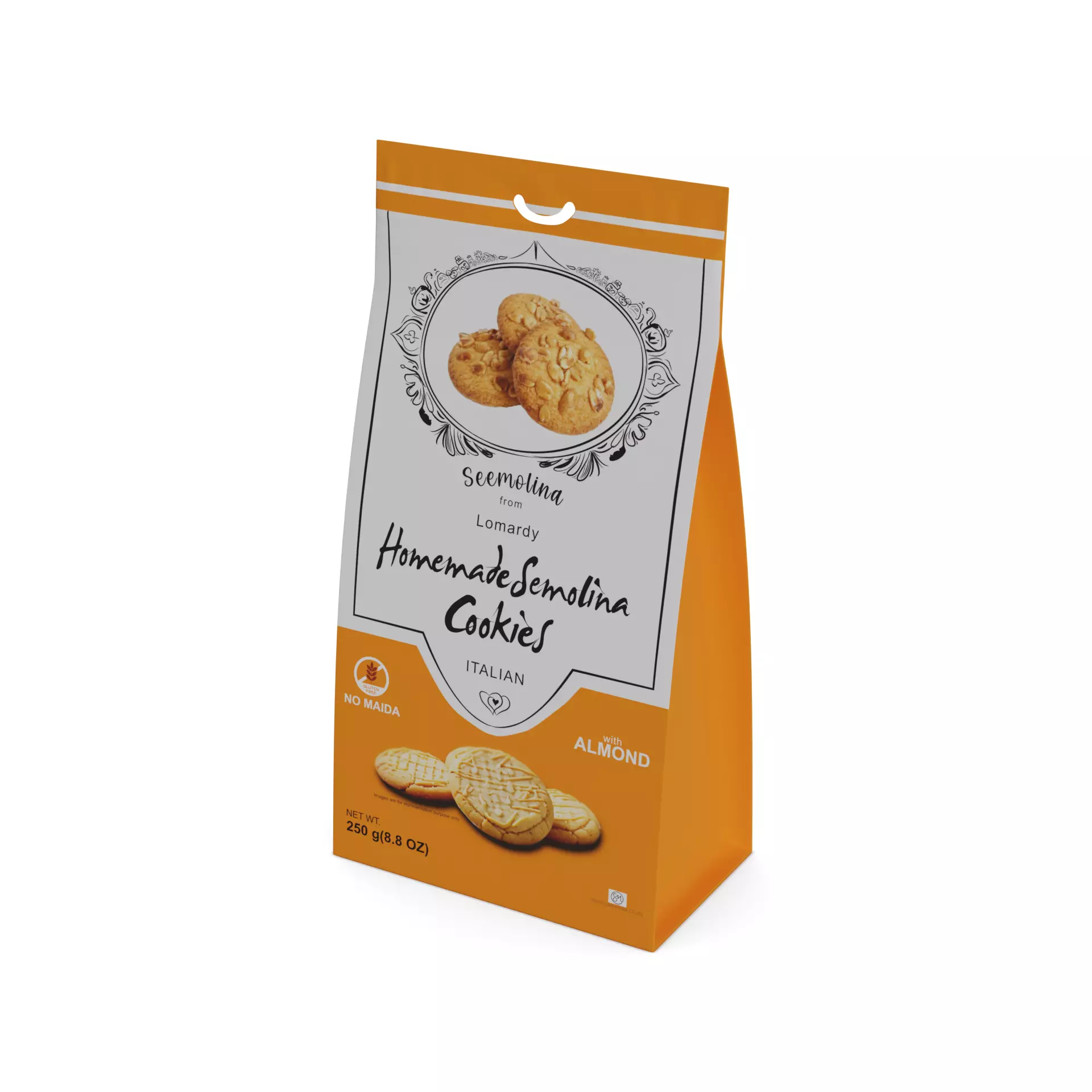 Wheat and semolina Semolina Cookies Low-poly 3D model_0