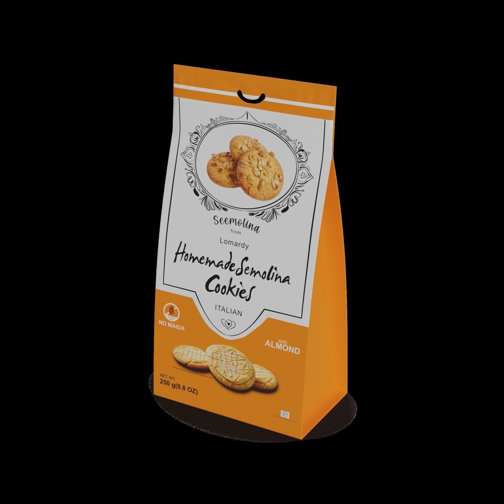Wheat and semolina Semolina Cookies Low-poly 3D model_1