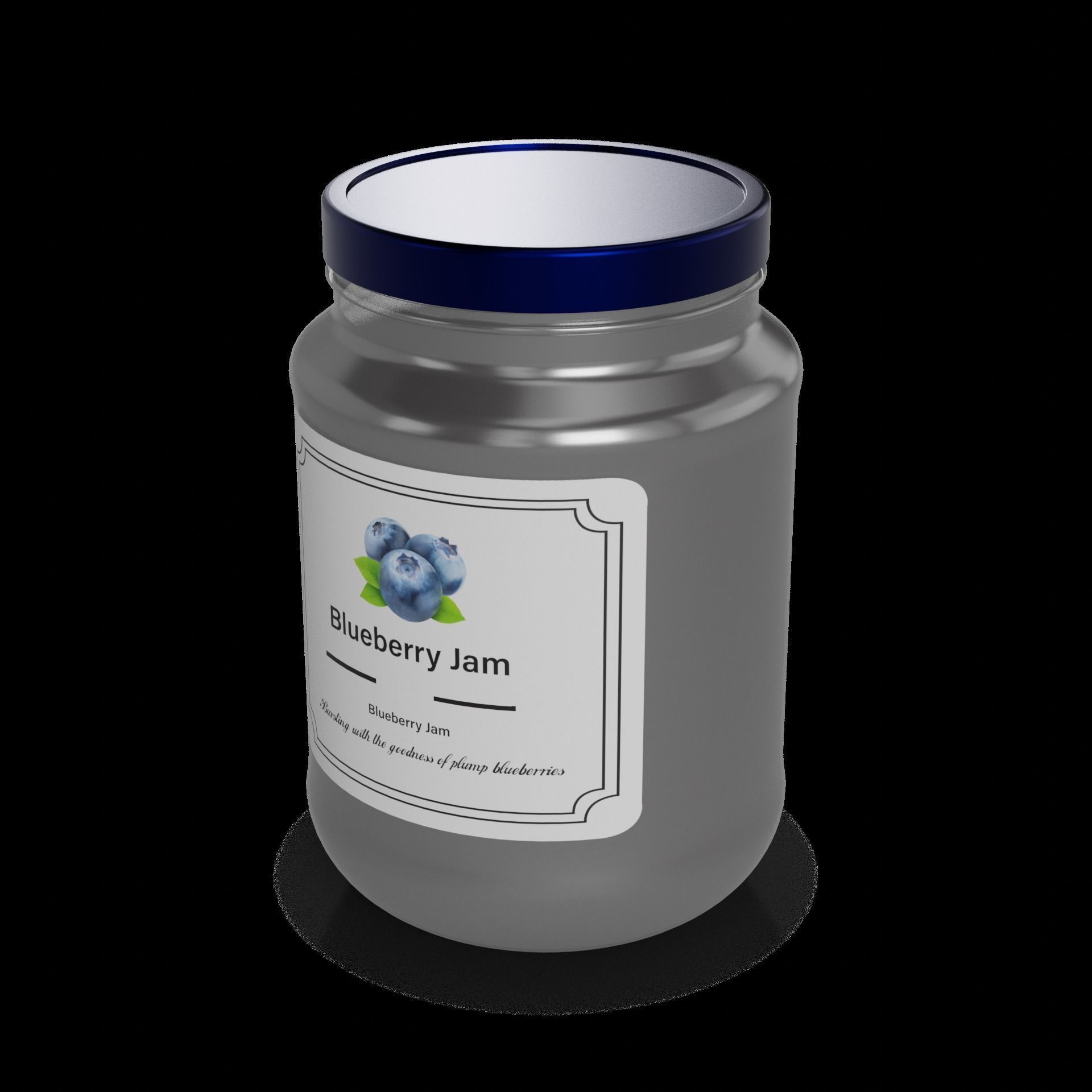 Marmalades jams and purees Blueberry Jam Low-poly 3D model_1