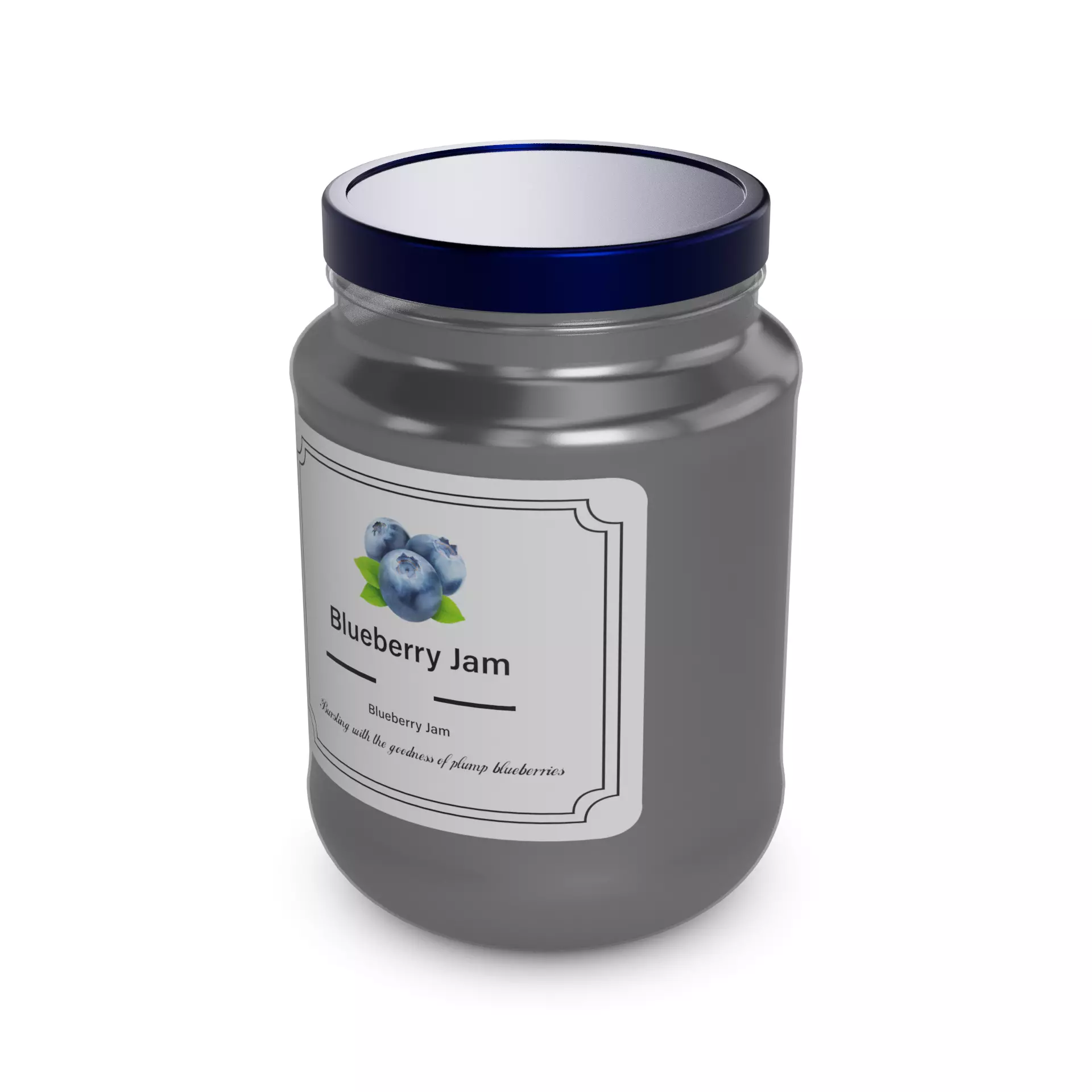 Marmalades jams and purees Blueberry Jam Low-poly 3D model_0