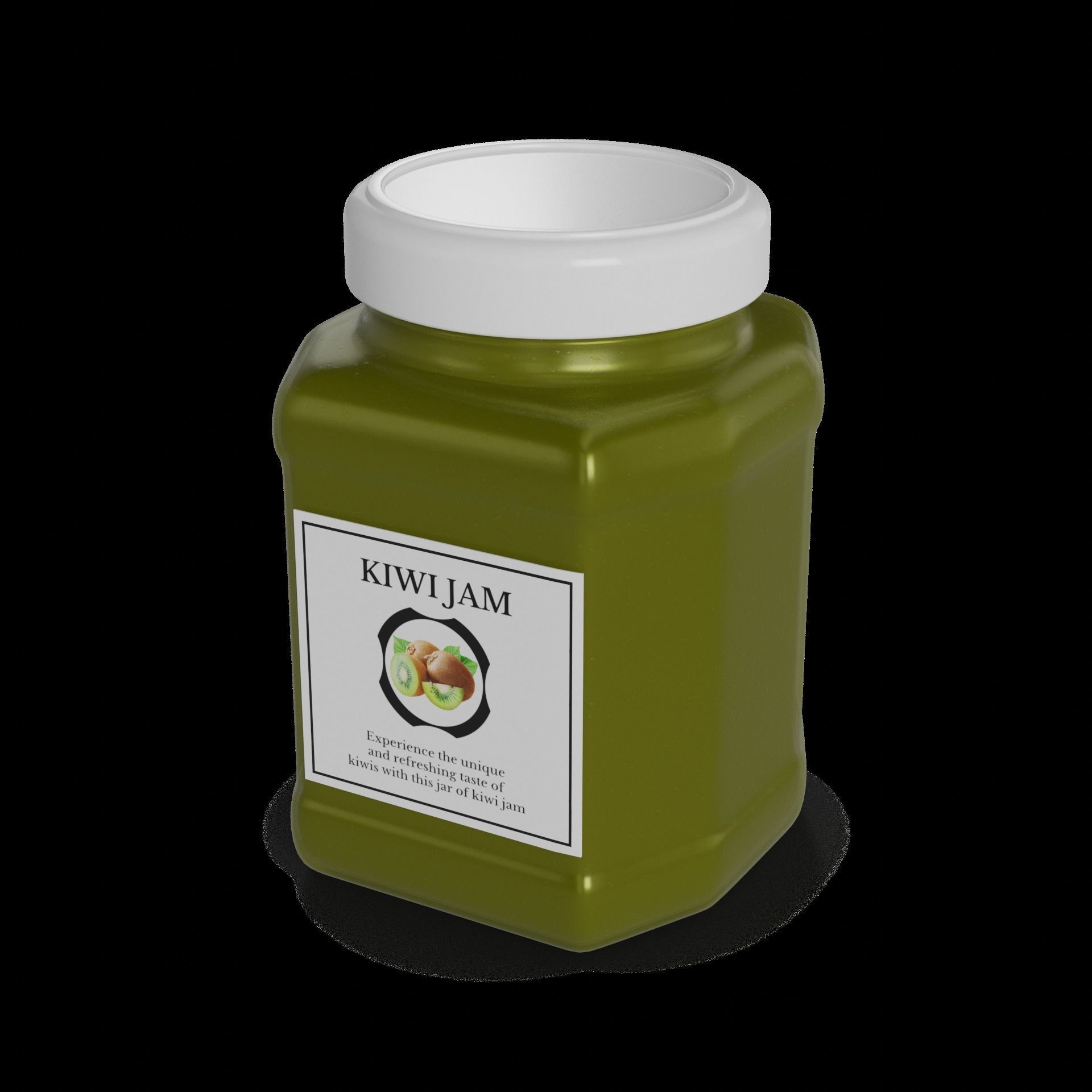 Marmalades jams and purees Kiwi Jam Low-poly 3D model_1