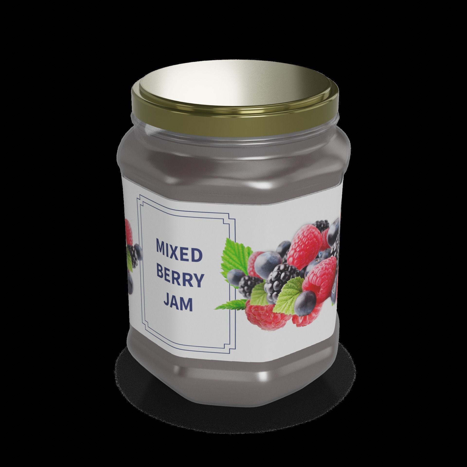 Marmalades jams and purees Mixed Berry Jam Low-poly 3D model_1