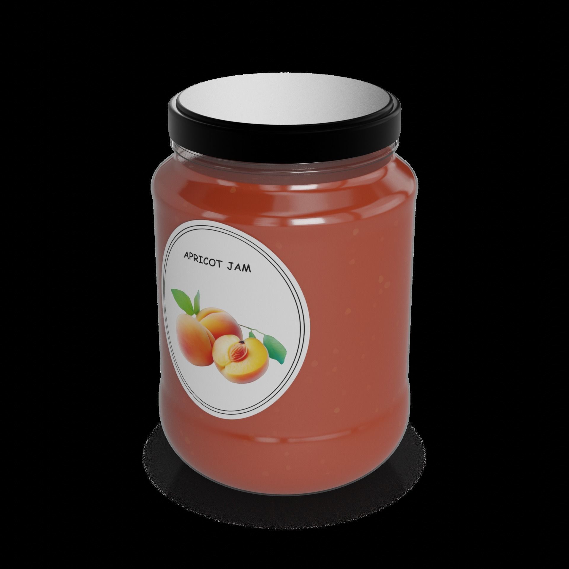 Marmalades jams and purees Apricot Jam Low-poly 3D model_1