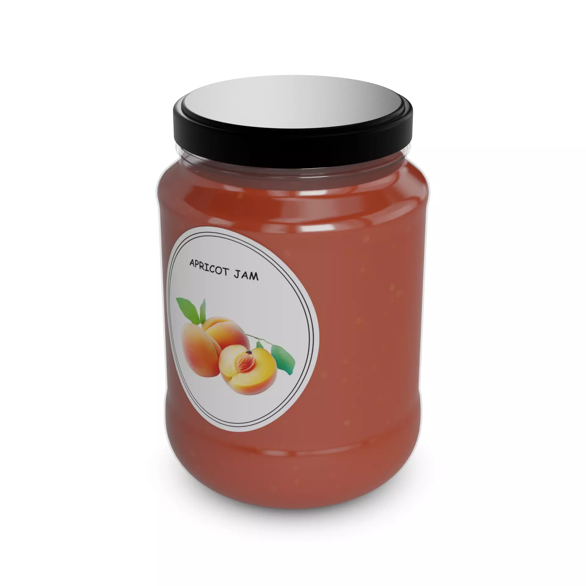 Marmalades jams and purees Apricot Jam Low-poly 3D model_0