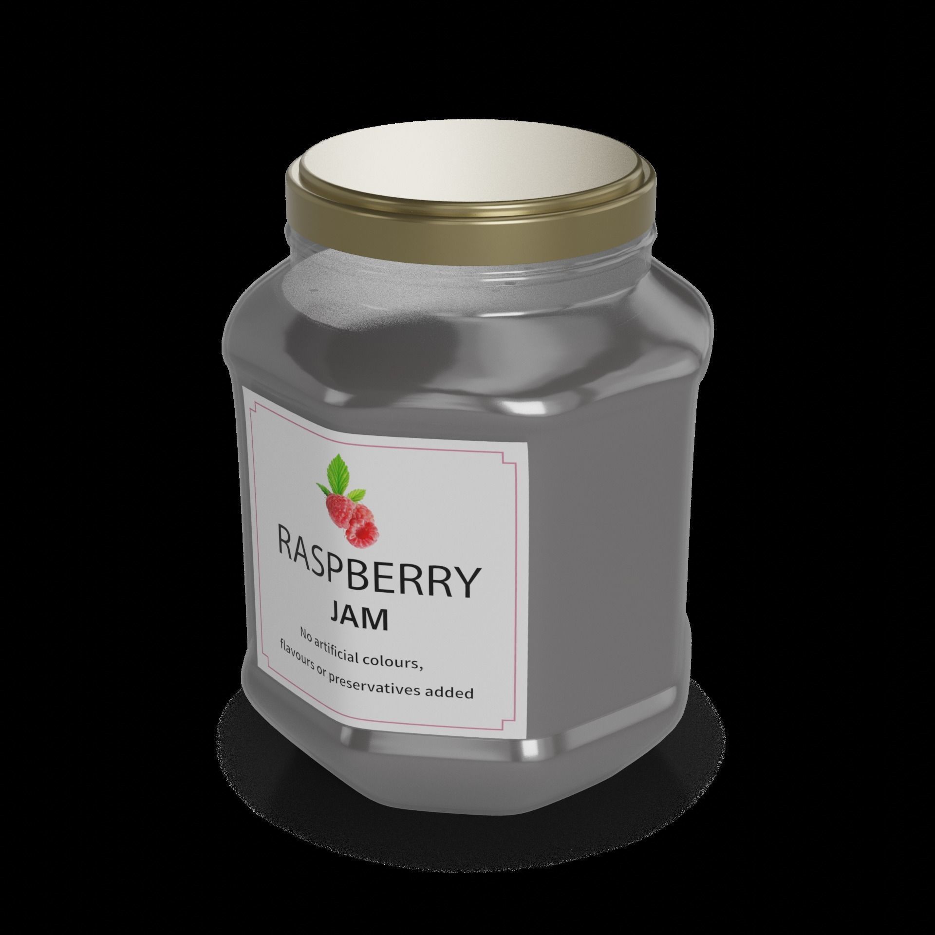 Marmalades jams and purees Raspberry Jam Low-poly 3D model_1