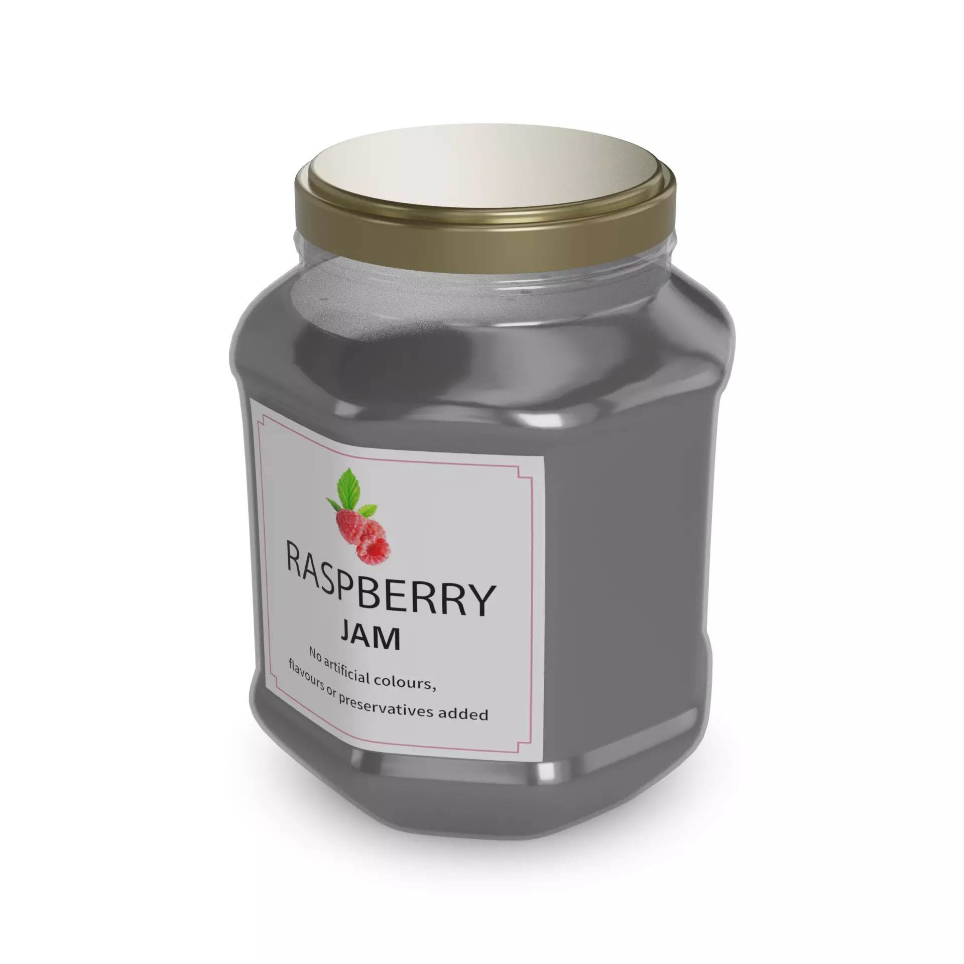 Marmalades jams and purees Raspberry Jam Low-poly 3D model_0