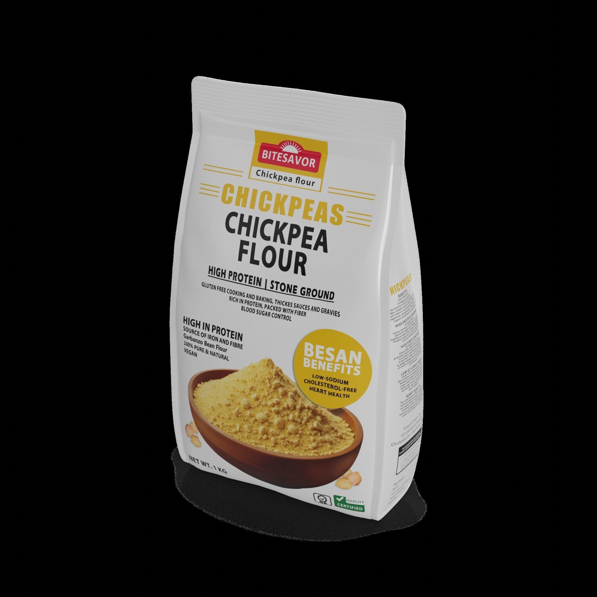 Canned lentils and chickpeas Chickpea Flour Low-poly 3D model_1