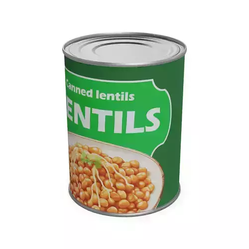 Canned lentils and chickpeas Canned Lentils Low-poly 3D model