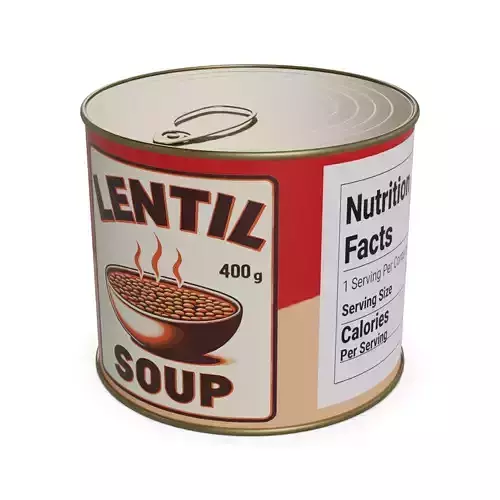 Canned lentils and chickpeas Lentil Soup 3D model