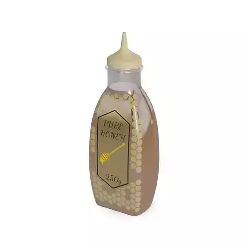 Honey Honey Squeeze Bottle with Honeycomb Graphic