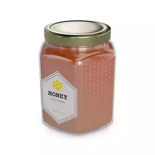 Honey Honey Jar with Honeycomb Pattern