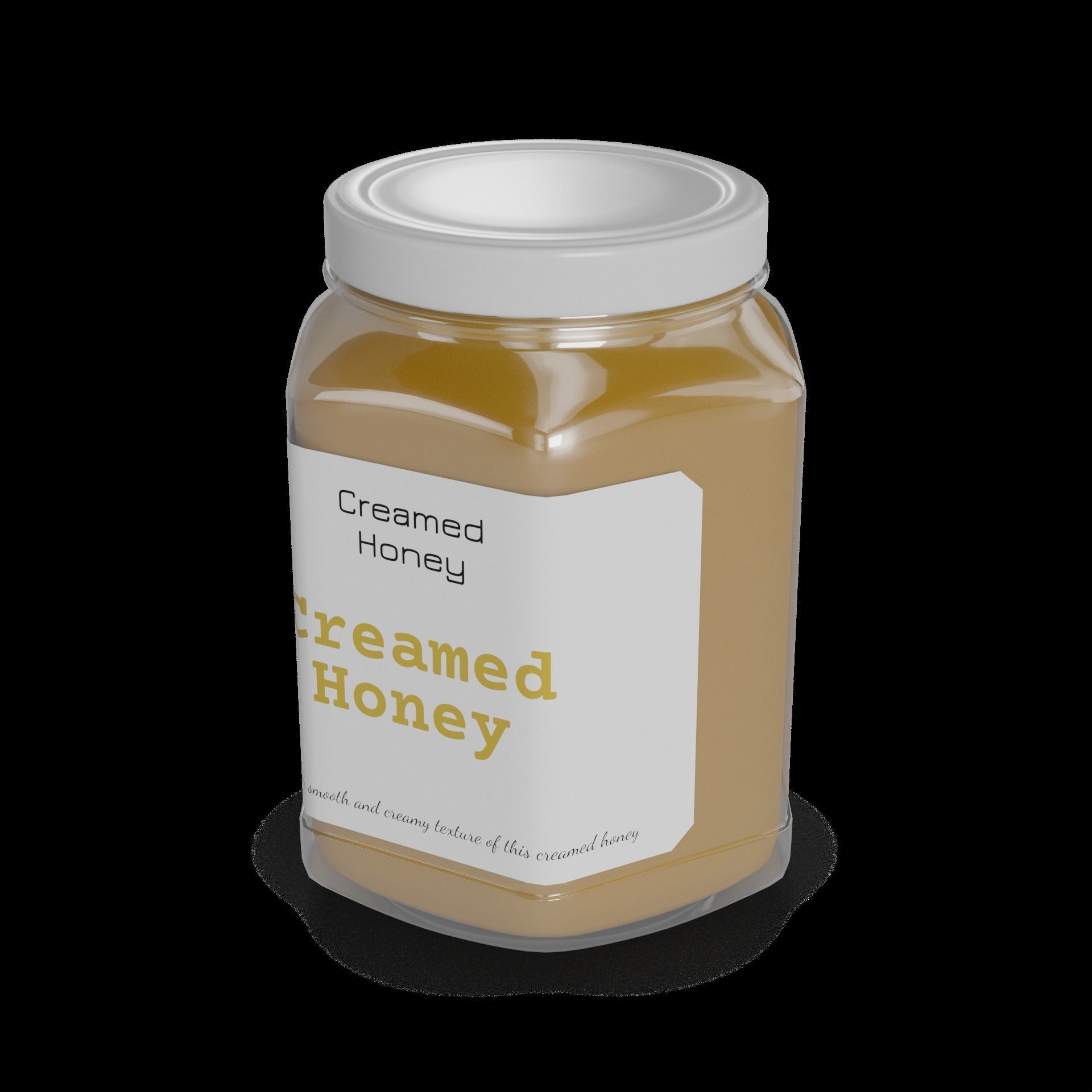 Honey Creamed Honey Jar Low-poly 3D model_1