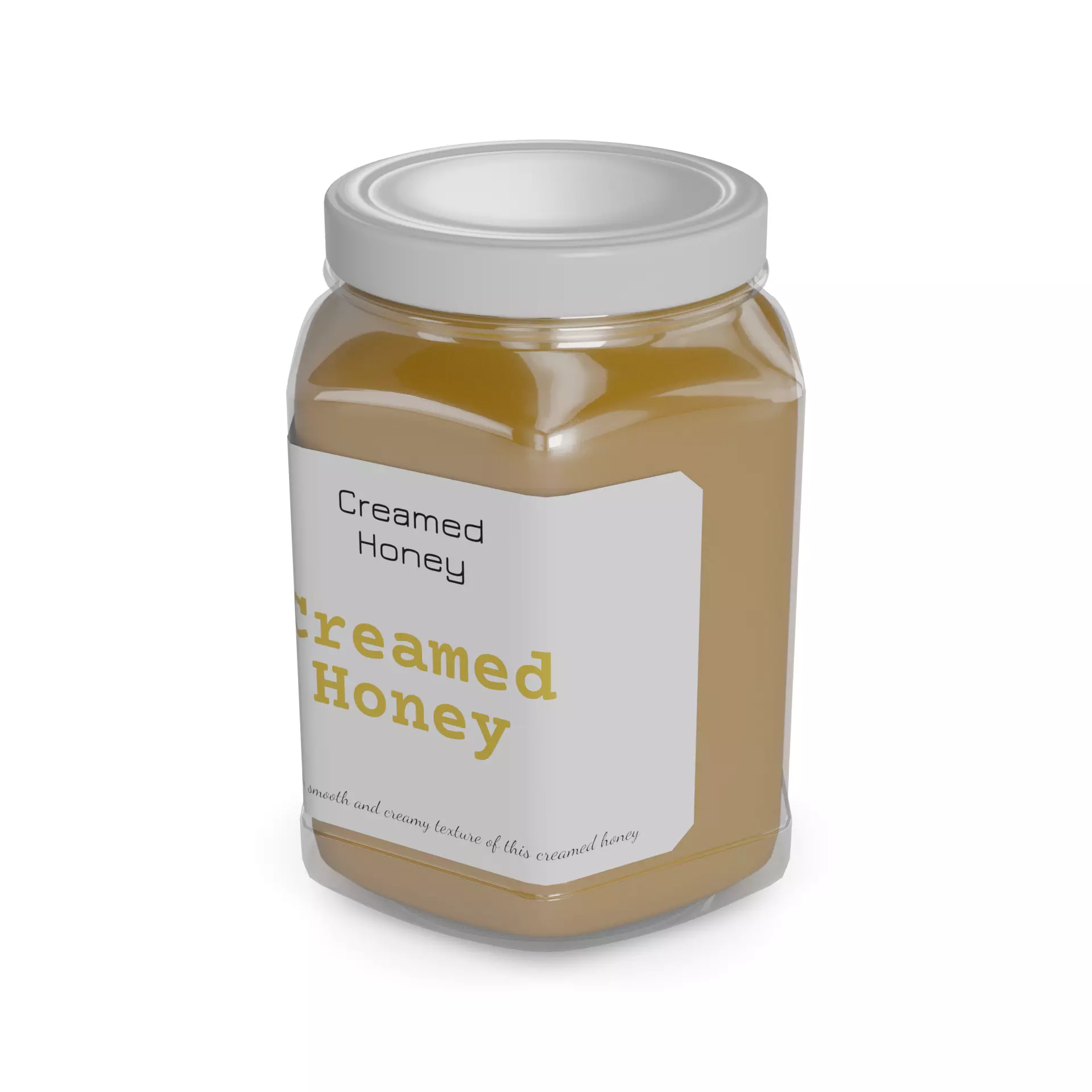 Honey Creamed Honey Jar Low-poly 3D model_0