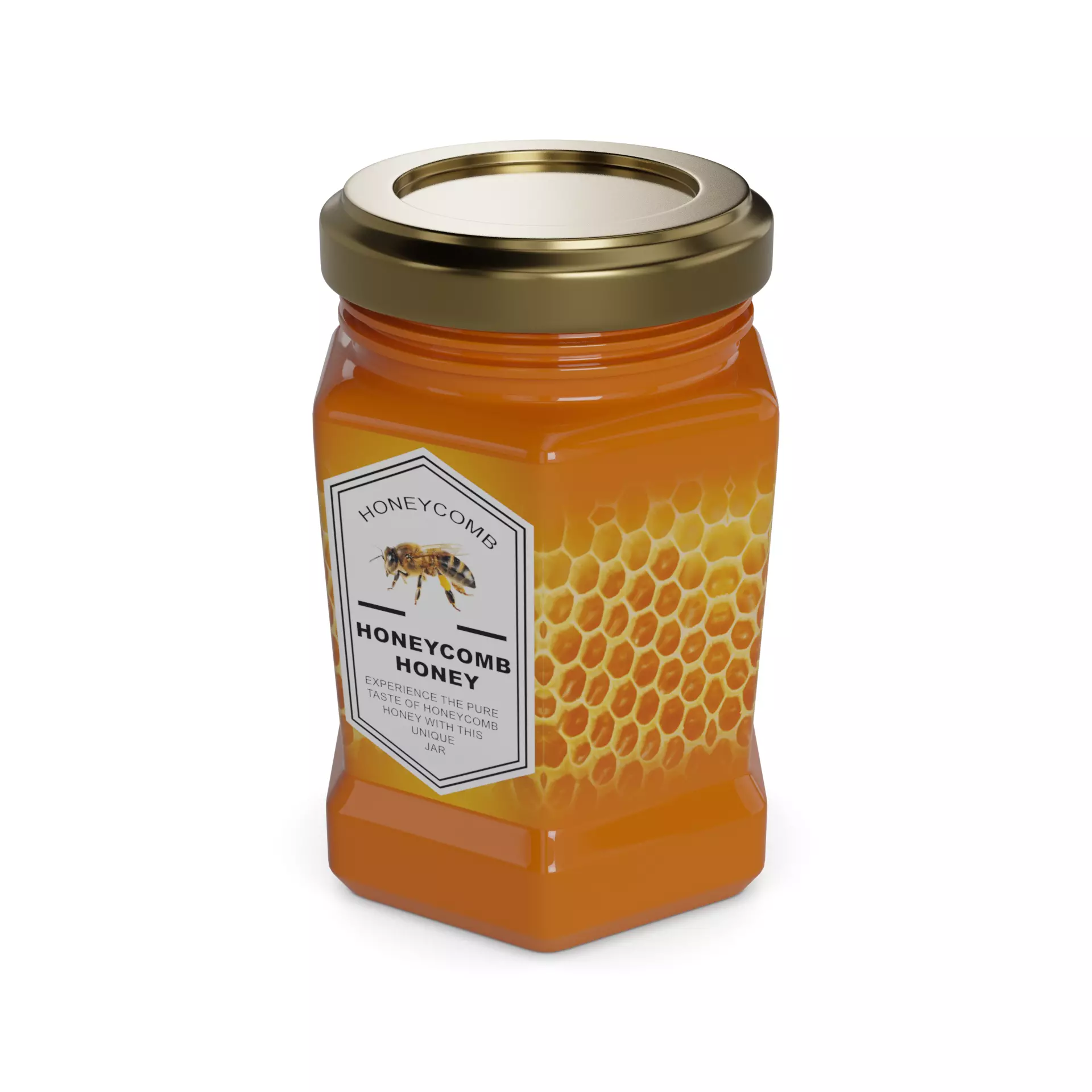 Honey Honeycomb Honey Jar 3D model_0