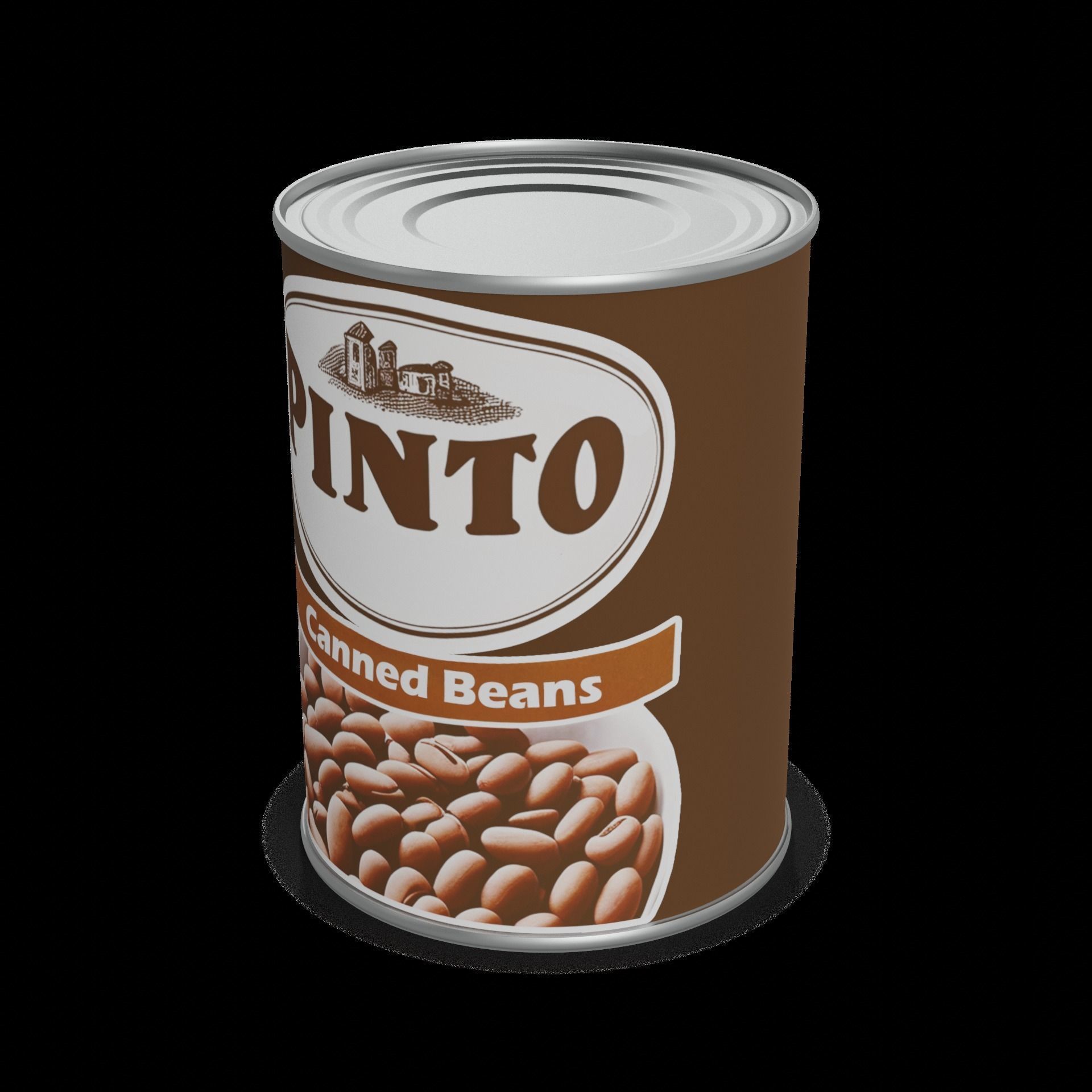 Canned beans Canned Beans Low-poly 3D model_1