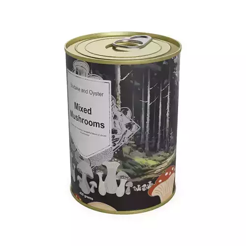 Other preserved vegetables and mixtures Canned Mixed Mushrooms Free low-poly 3D model
