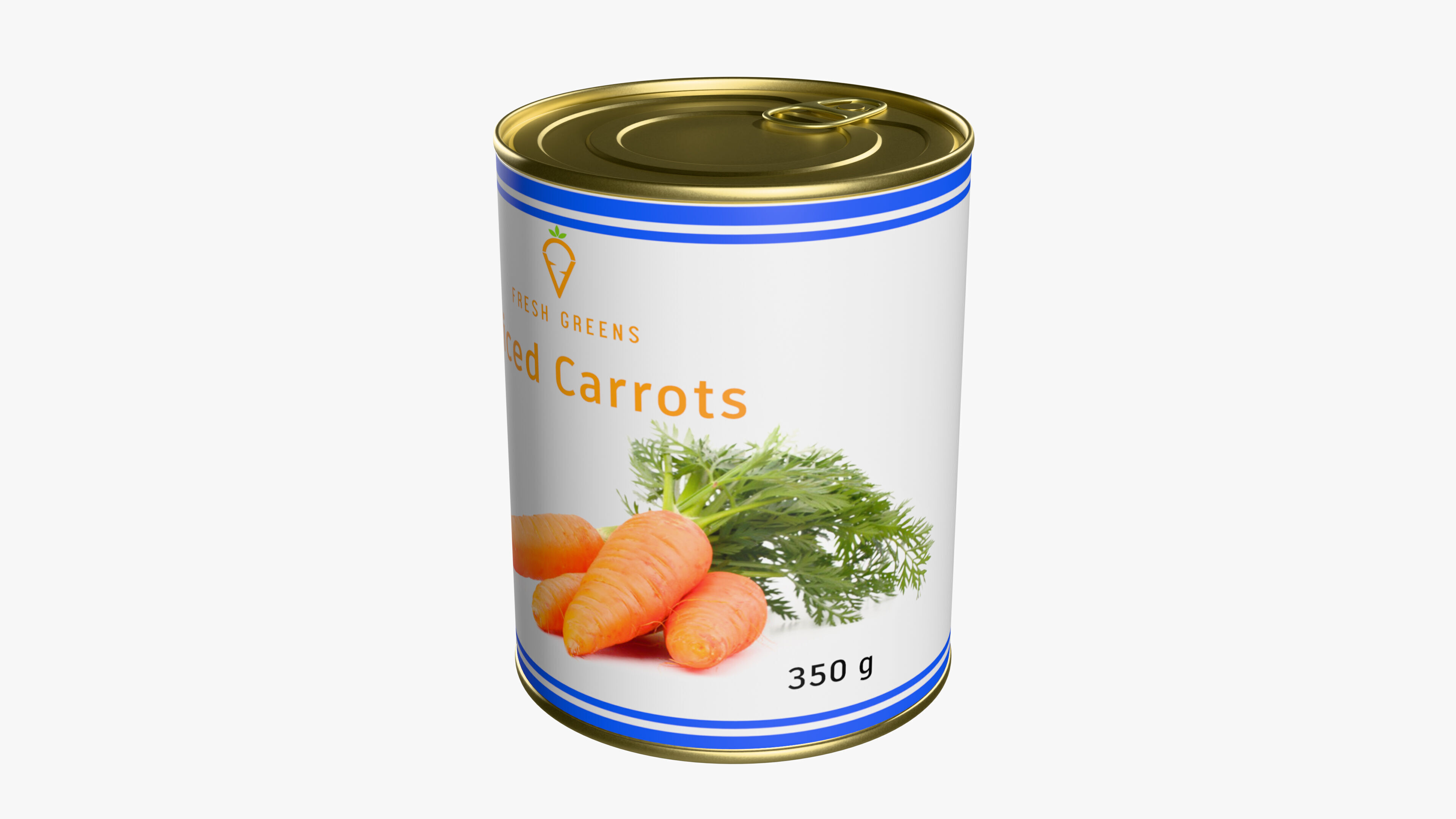 Other preserved vegetables and mixtures Canned Sliced Carrots 3D model_3