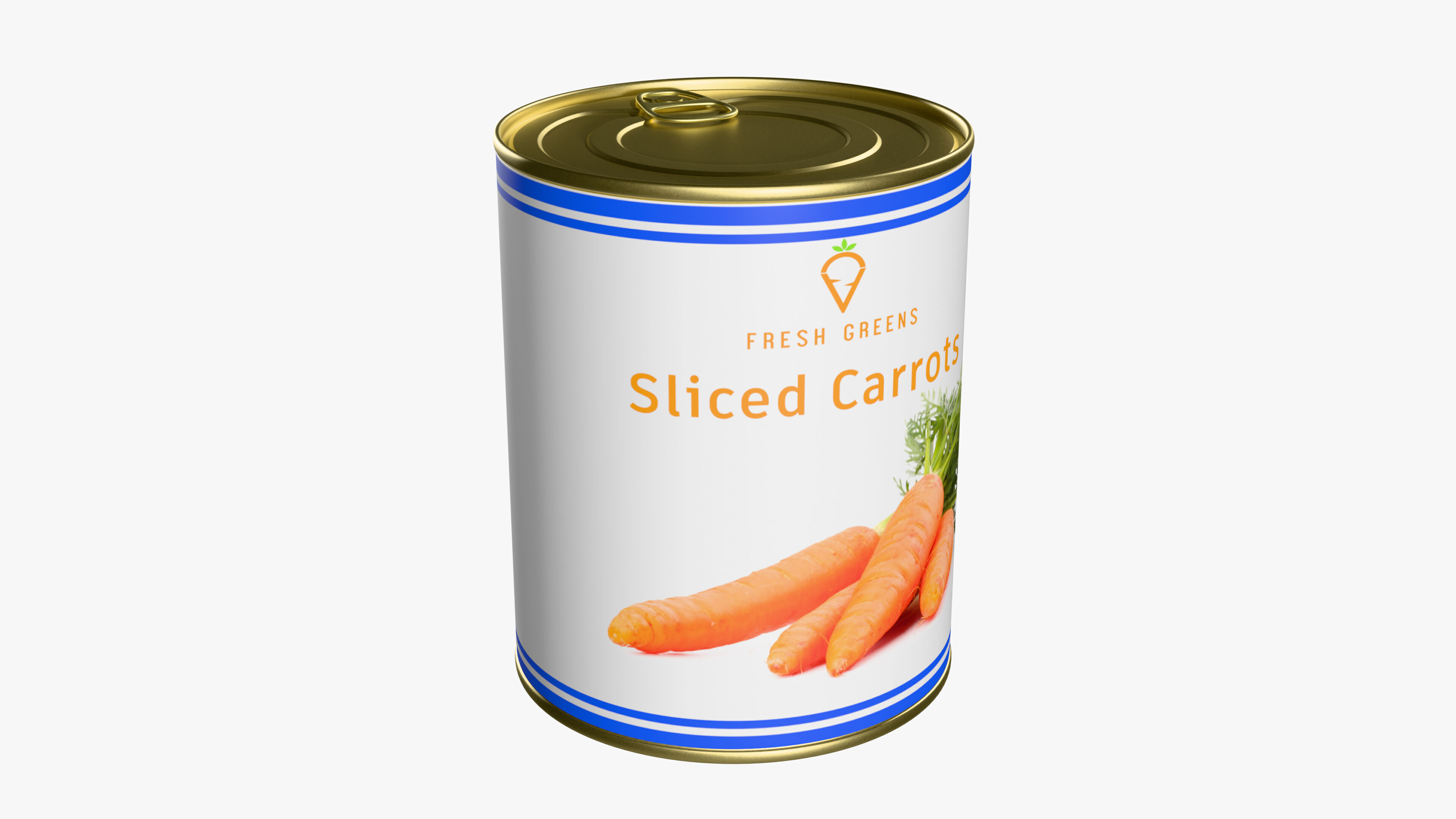 Other preserved vegetables and mixtures Canned Sliced Carrots 3D model_4