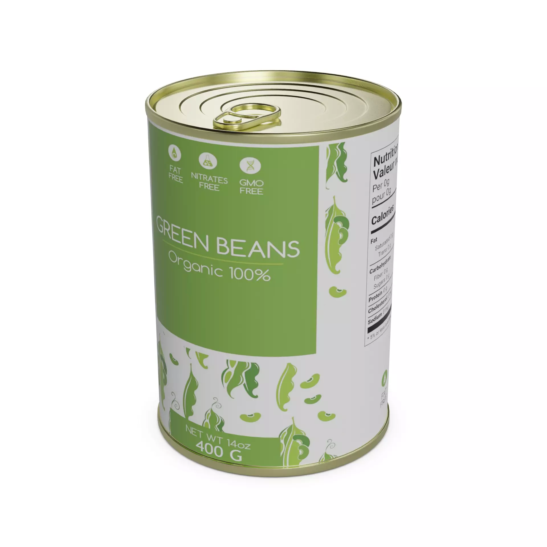 Other preserved vegetables and mixtures Canned Green Beans Low-poly 3D model_0