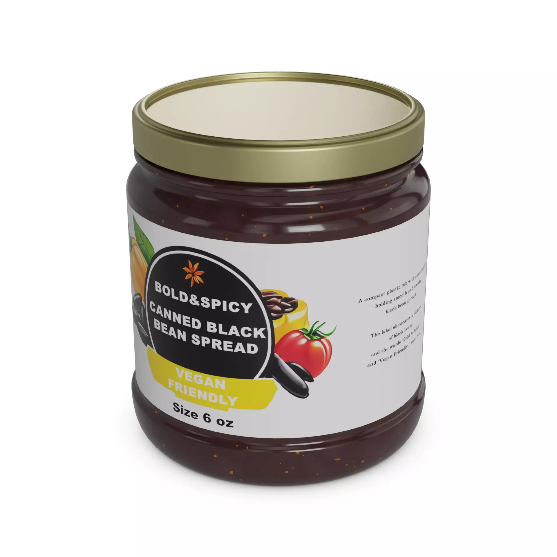 Canned spreads Canned Black Bean Spread Low-poly 3D model