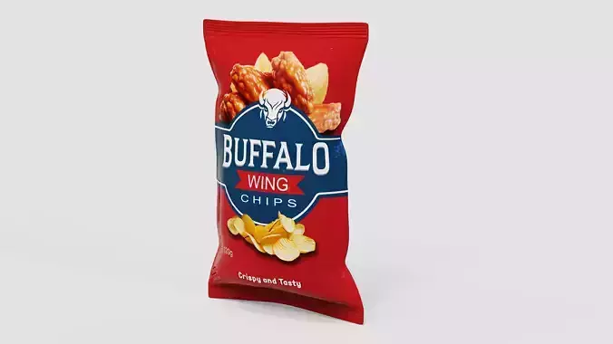 Potato chips Buffalo Wing Chips Low-poly 3D model