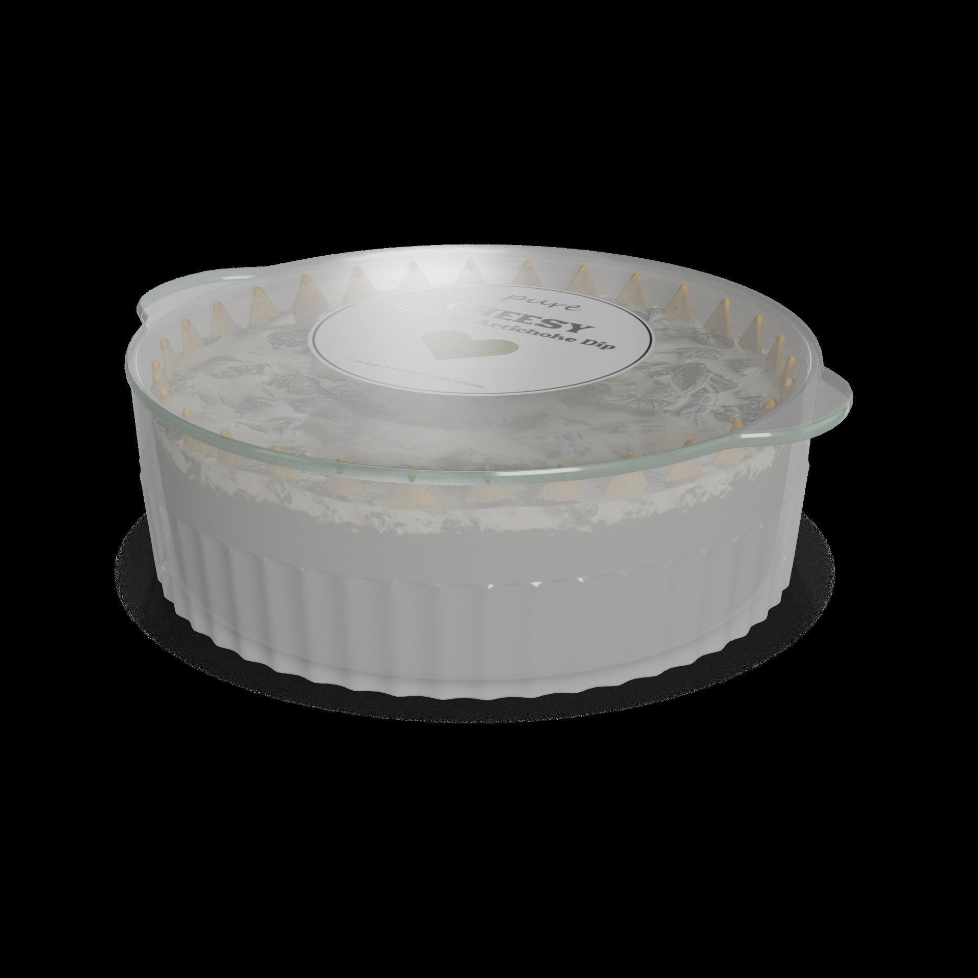 Dips Spinach and Artichoke Dip Low-poly 3D model_1