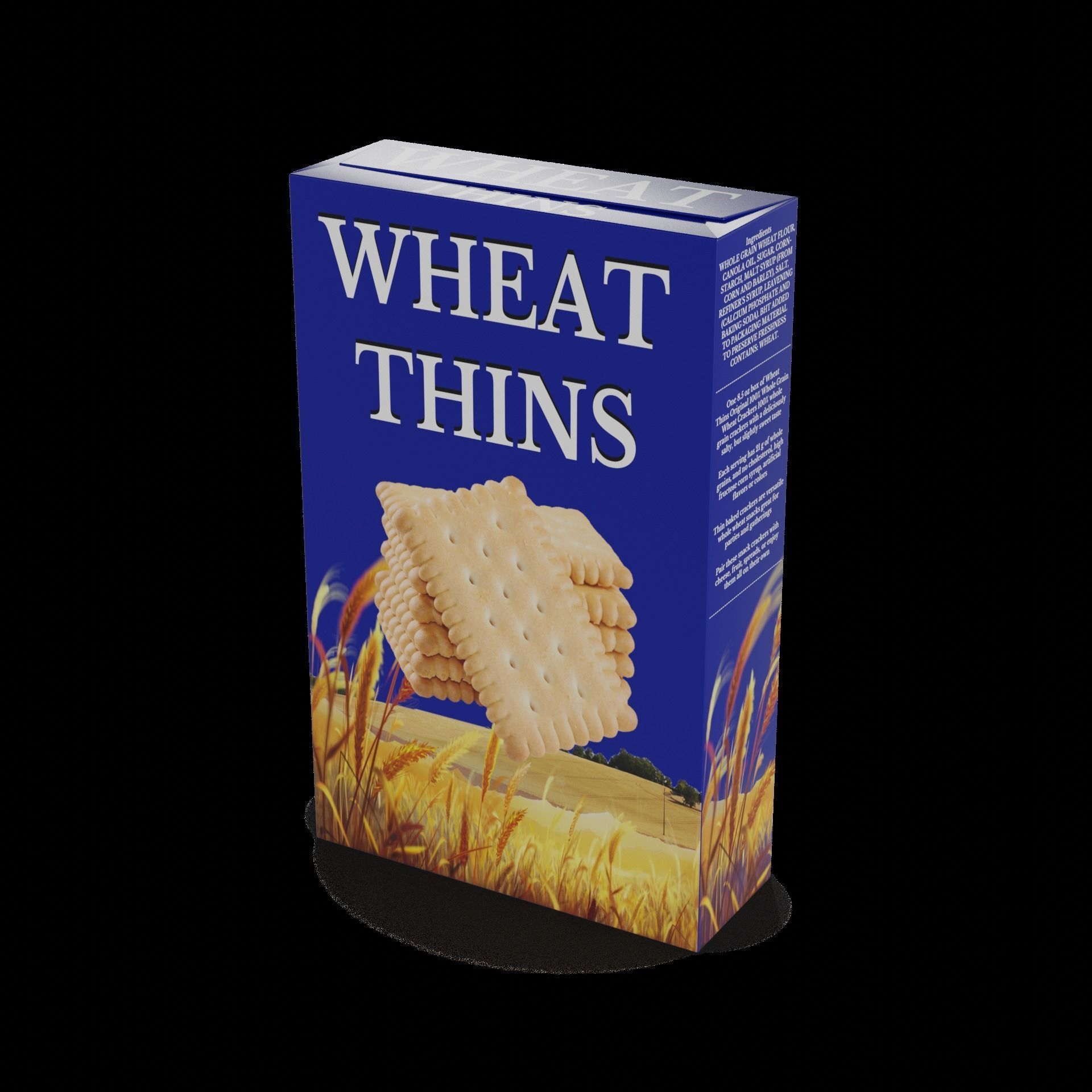 Fried bread and bread chips Wheat Thins Low-poly 3D model_1