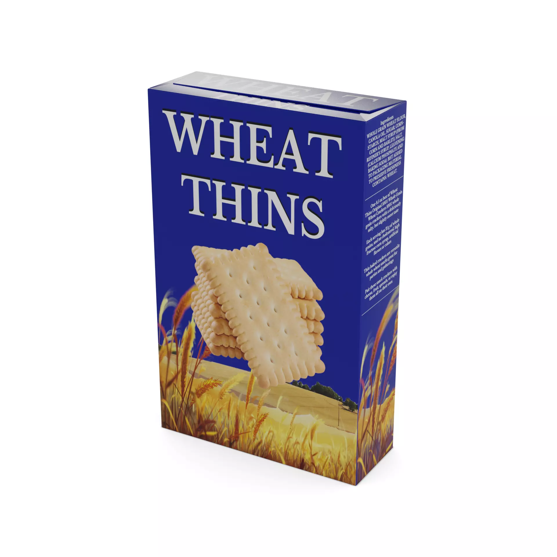 Fried bread and bread chips Wheat Thins Low-poly 3D model_0