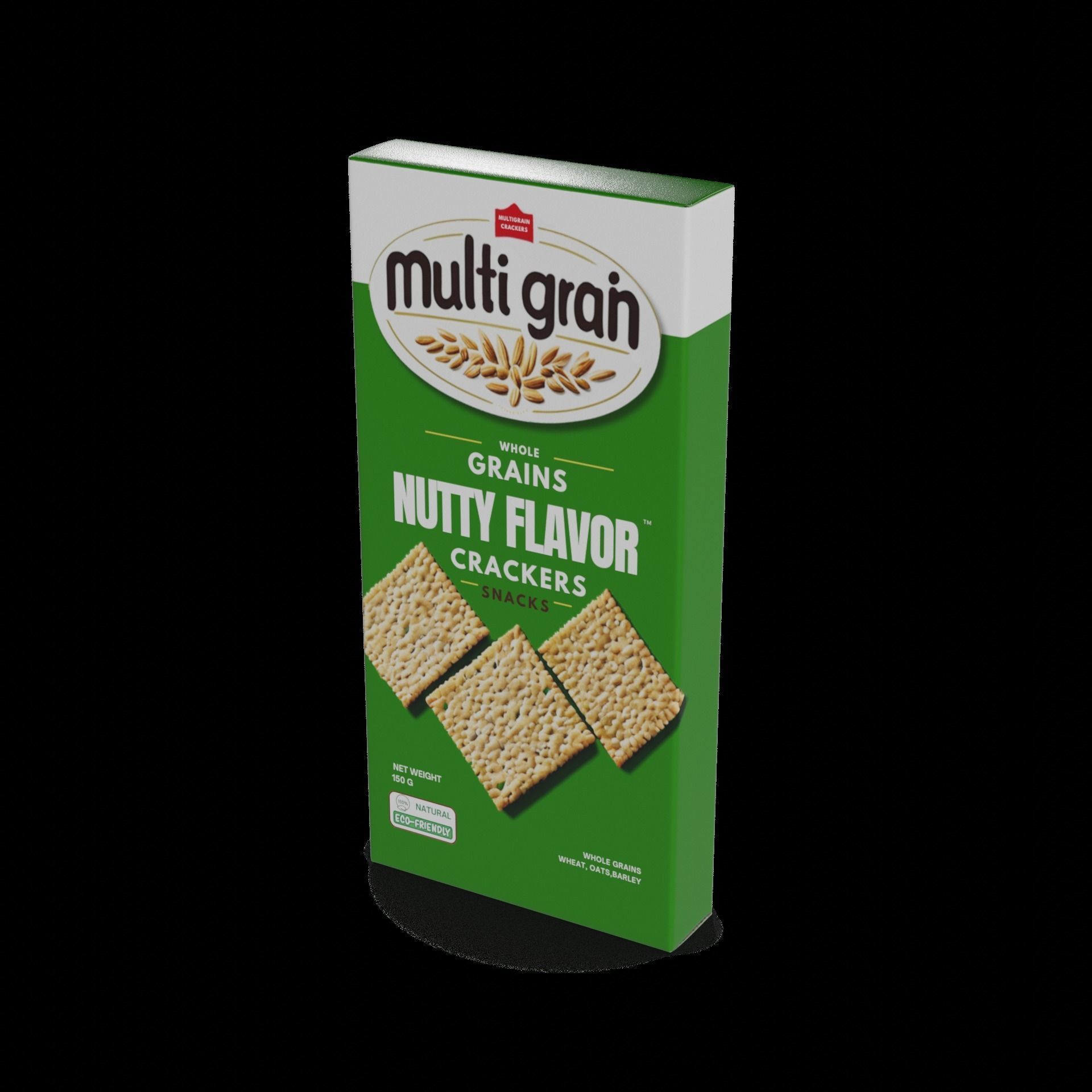 Fried bread and bread chips Multigrain Crackers Low-poly 3D model_1