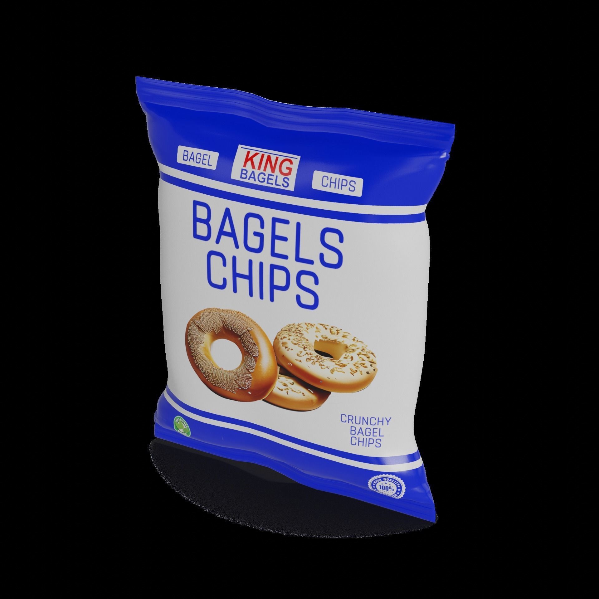 Fried bread and bread chips Bagel Chips Low-poly 3D model_1