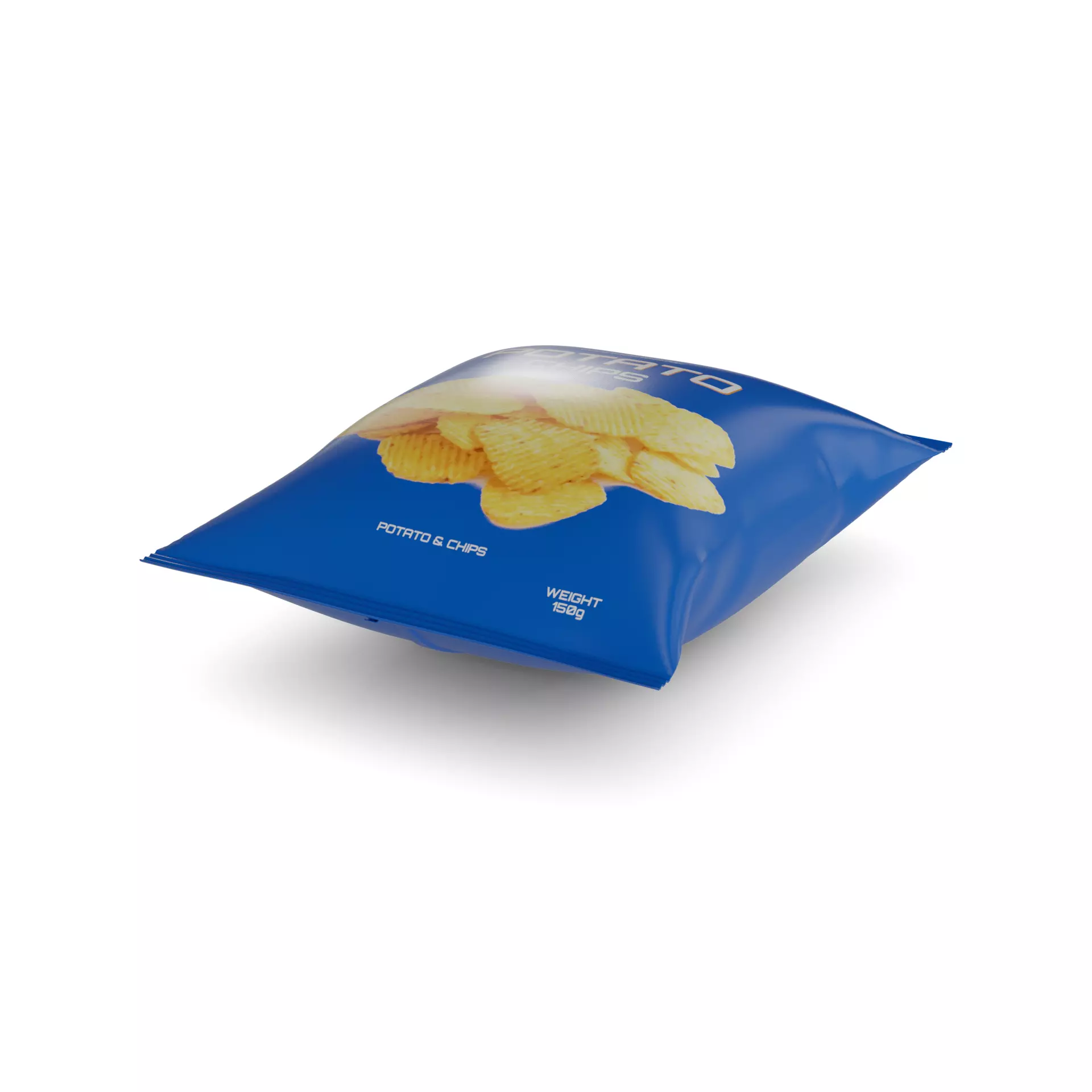 Fried bread and bread chips Potato Chips Low-poly 3D model_0