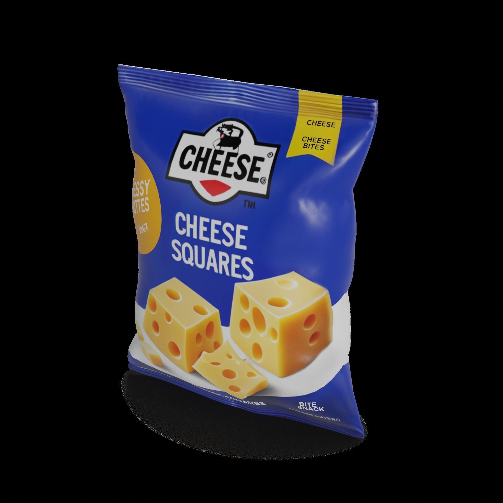 Crackers and salty sticks Cheese Squares Low-poly 3D model_1