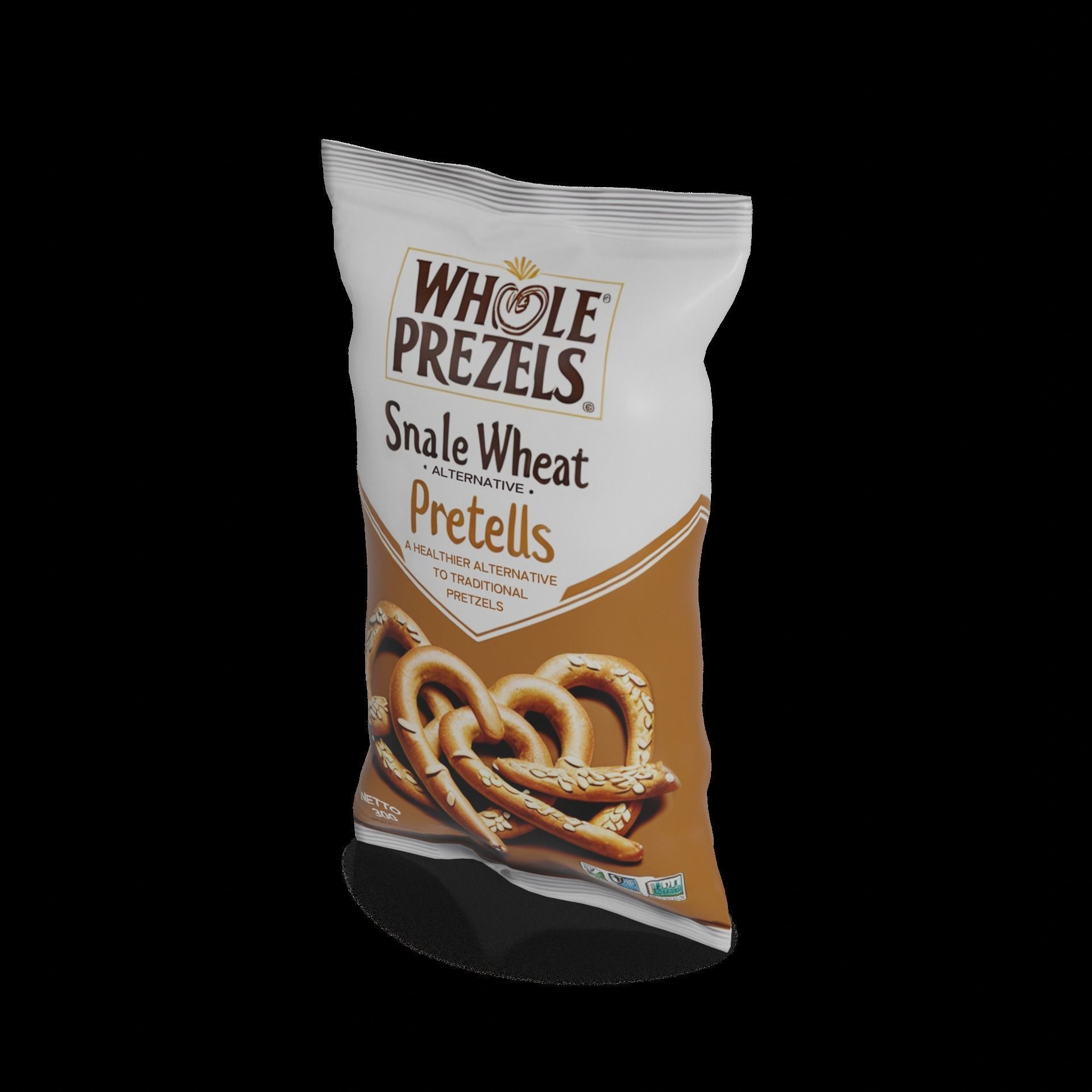 Crackers and salty sticks Whole Wheat Pretzels Low-poly 3D model_1