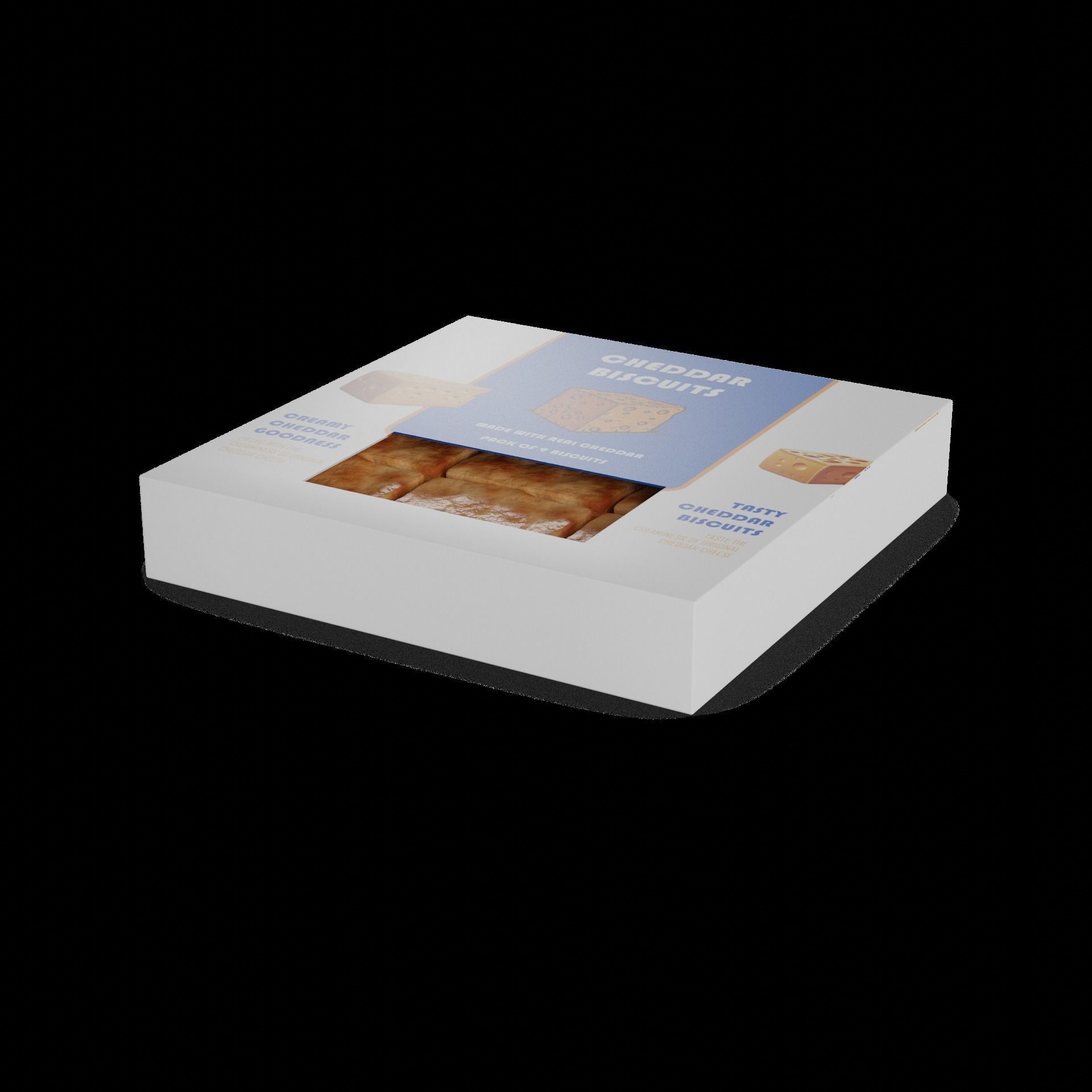 Crackers and salty sticks Cheddar Biscuits 3D model_1